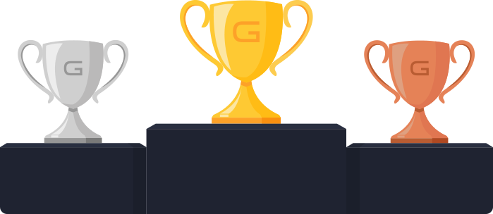 podium with cups